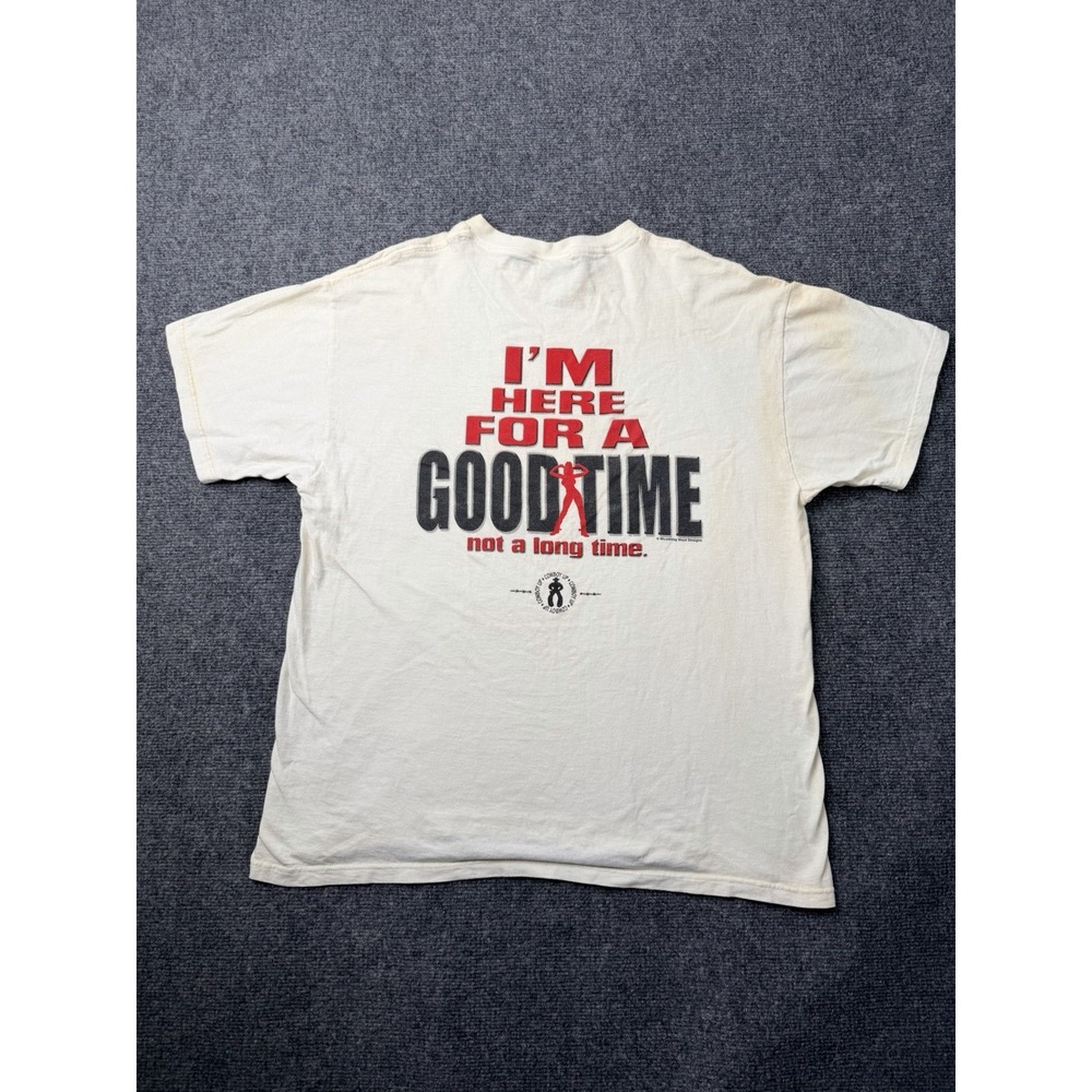 Mens TShirt Cowboy Up Good Time Graphic Funny Western Short Sleeve White Size XL